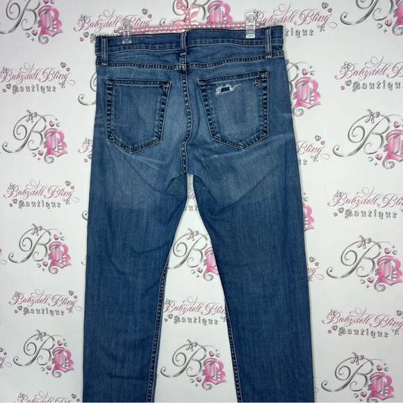 Rag & bone  jeans denim blue distressed with holes luxury soft comfy pants - Picture 9 of 16